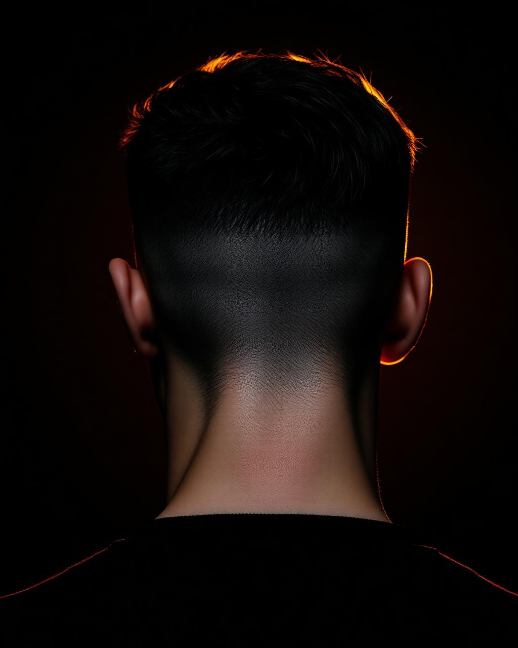 Sharp skin fade shot from behind
