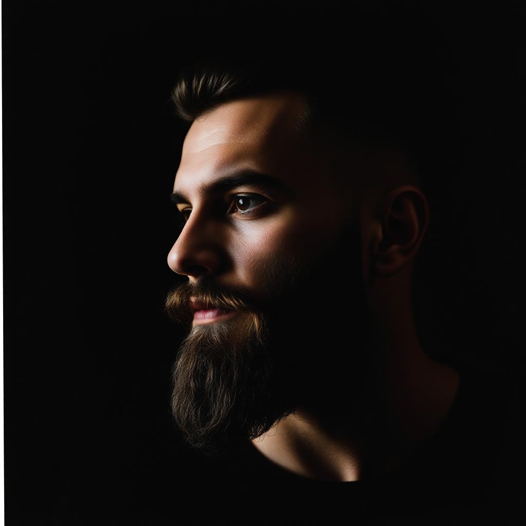 Beard line-up with fade